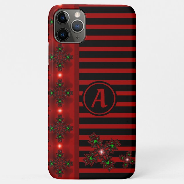 Funda De Case-Mate Para iPhone Flores artdeco en estilo retro con monograma (Reverso)