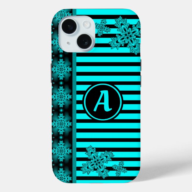 Funda De Case-Mate Para iPhone Flores Artdeco en estilo retro con monograma (Reverso )