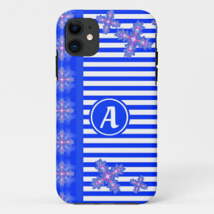 Funda Para iPhone 11 Flores artdeco en estilo retro con monograma