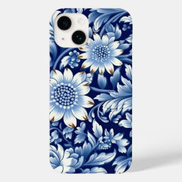Funda Para iPhone 14 De Case-Mate Flores azul índigo