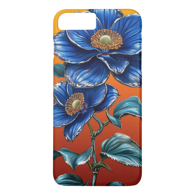 Funda De Case-Mate Para iPhone Flores azules (Reverso)