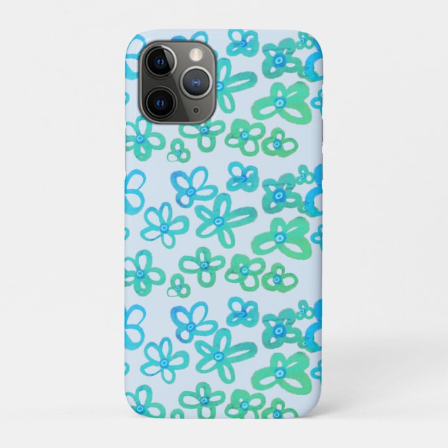Funda De Case-Mate Para iPhone Flores azules (Reverso)