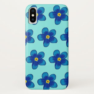 Funda Para iPhone X Flores azules de Lovelu Apple iPhone X, apenas ahí