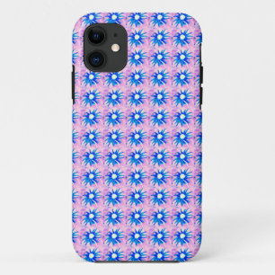 Funda Para iPhone 11 flores azules en el caso rosado