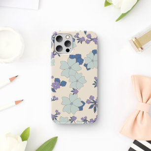 Funda Para iPhone 11 Flores azules, flores moradas, patrón floral