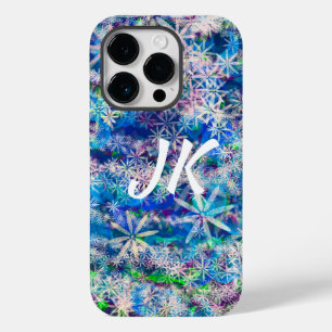 Funda Para iPhone 14 Pro De Case-Mate Flores azules y blancas de bonito o copos de nieve