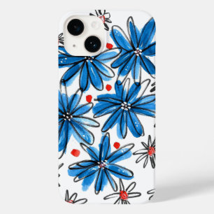 Funda Para iPhone 14 De Case-Mate Flores azules y blancas singulares