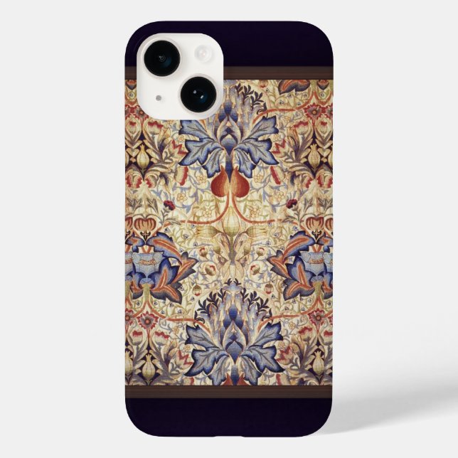 Funda De Case-Mate Para iPhone Flores Azules y Doradas  (Reverso )