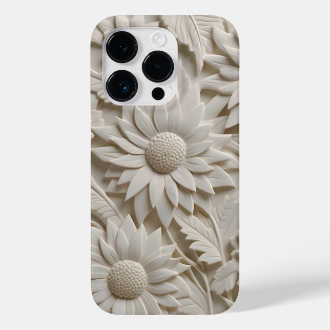 Funda De Case-Mate Para iPhone Flores blancas 3D (Reverso )