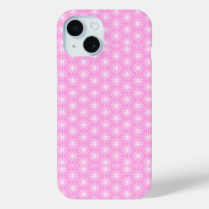 Funda Para iPhone 15 Flores blancas de estreno en rosa