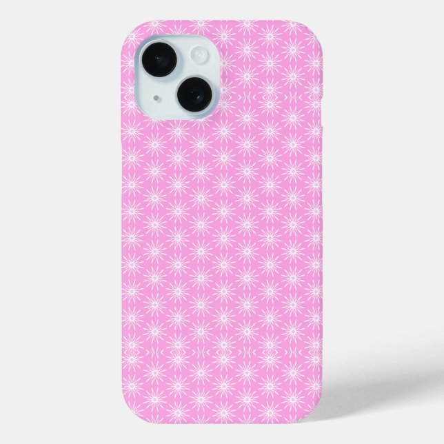 Funda De Case-Mate Para iPhone Flores blancas de estreno en rosa (Reverso )