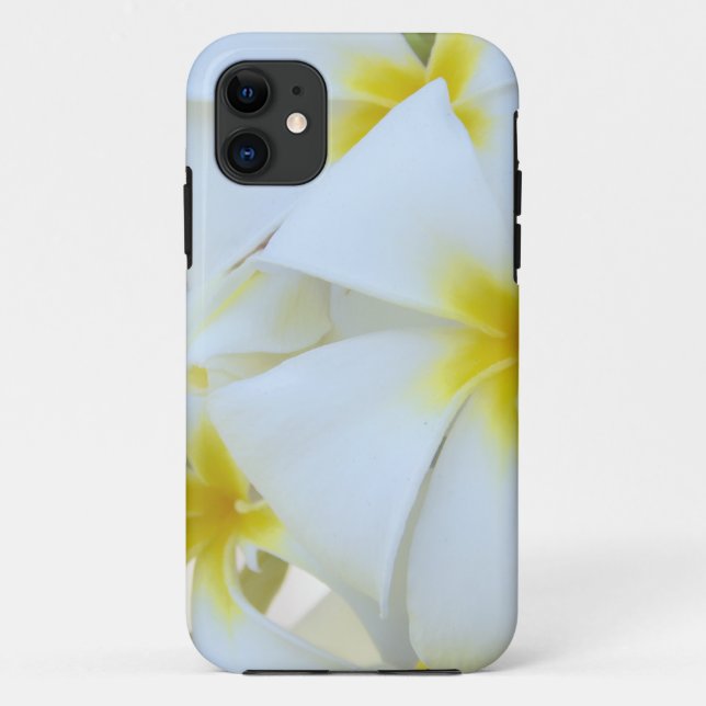 Funda De Case-Mate Para iPhone Flores blancas del Plumeria (Reverso)