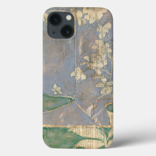 Funda Para iPhone 13 Flores blancas en el fondo de la prensa