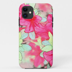 Funda Para iPhone 11 flores bonitas de azalea rosa. planta de jardín fl