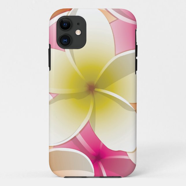Funda De Case-Mate Para iPhone Flores brillantes de Frangipani/ Plumeria (Reverso)