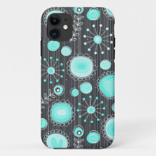 11 Flores caprichosas en Funda turquesa para iPhone 5