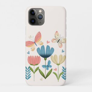 Funda Para iPhone 11 Pro Flores caprichosas y mariposas