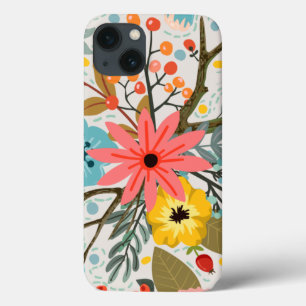 Funda Para iPhone 13 Flores Coloridas Cuta de acuarela