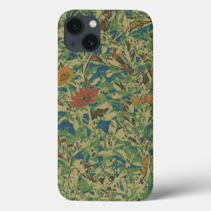 Funda Para iPhone 13 Flores contra modelo del camuflaje de la hoja