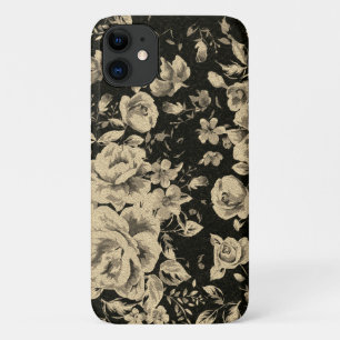 Funda Para iPhone 11 Flores de aceite de cosecha brillante en negro