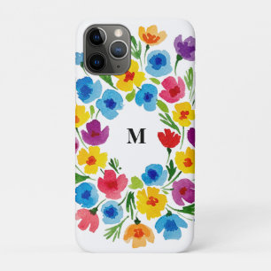 Funda Para iPhone 11 Pro Flores de acuarela alegres