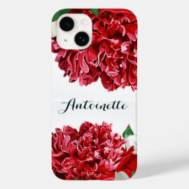 Funda Para iPhone 14 De Case-Mate Flores de acuarela de color rojo floral elegancia 