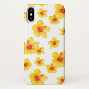 Funda Para iPhone X Flores de acuarela florida de caracol amarillo
