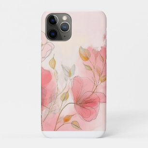 Funda Para iPhone 11 Pro Flores de Acuarela Fondo Elegante