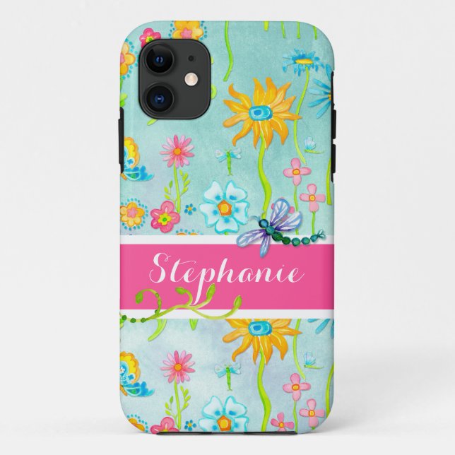 Funda De Case-Mate Para iPhone Flores de acuarela singulares mariposa (Reverso)