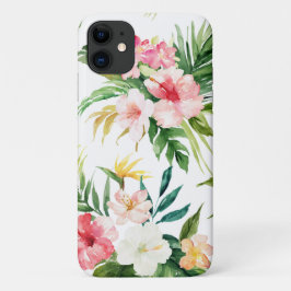 Funda Para iPhone 11 Flores de acuarela tropical