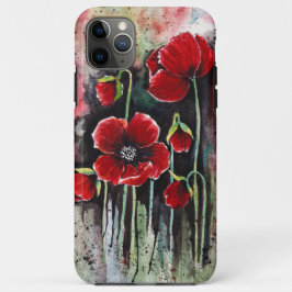 Funda Para iPhone 11 Pro Max Flores De Adormidera En Acuarela