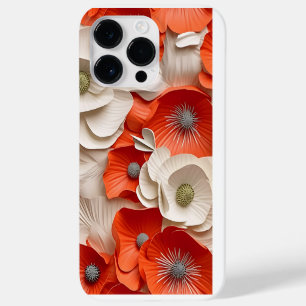 FUNDA PARA iPhone 14 PRO MAX DE Case-Mate FLORES DE ANEMONO DE BLANCO ROJO DE 3-D