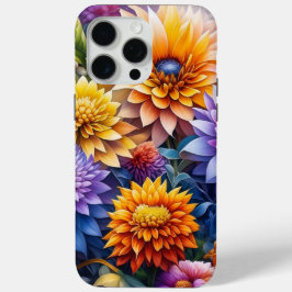 Funda Para iPhone 15 Pro Max Flores De Arte Ai Coloridas bonitos Personalizadas