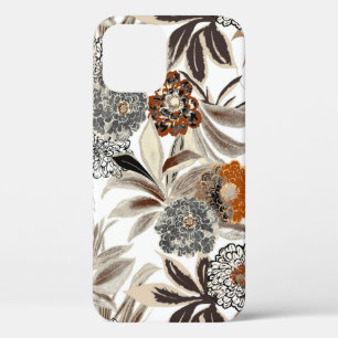Funda Para iPhone 12 Flores de arte étnico y hojas patrón de ilustracio