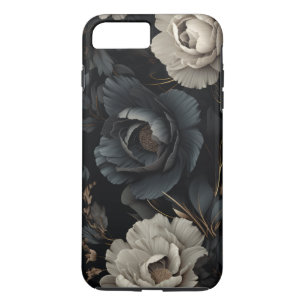 Funda Para iPhone 8 Plus/7 Plus Flores de blanco y negro
