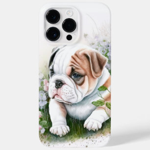 FUNDA PARA iPhone 14 PRO MAX DE Case-Mate FLORES DE CACHORA DE BULLDOG DE COLOR ACUÁTICO ADO