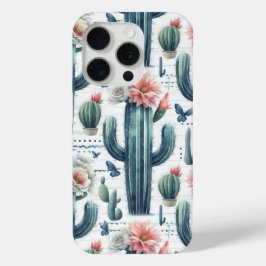 Funda Para iPhone 15 Pro Flores de cactus