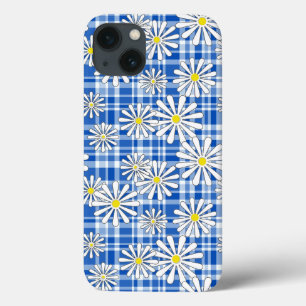 Funda Para iPhone 13 Flores de camomila blanca sobre un fondo de cuadro