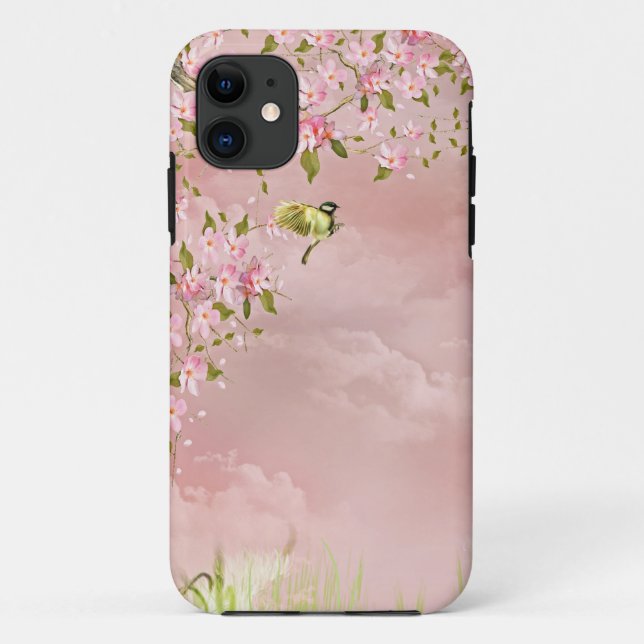 Funda De Case-Mate Para iPhone flores de cerezo en el cielo (Reverso)