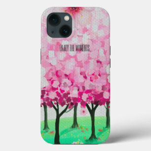 Funda Para iPhone 13 Flores de cerezo impresionistas
