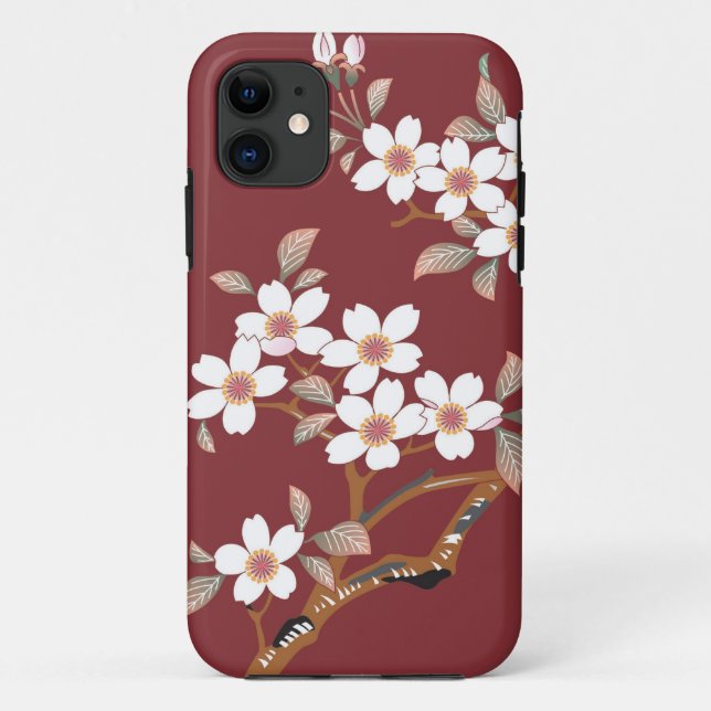 Funda De Case-Mate Para iPhone Flores de cerezo japonesas (Reverso)