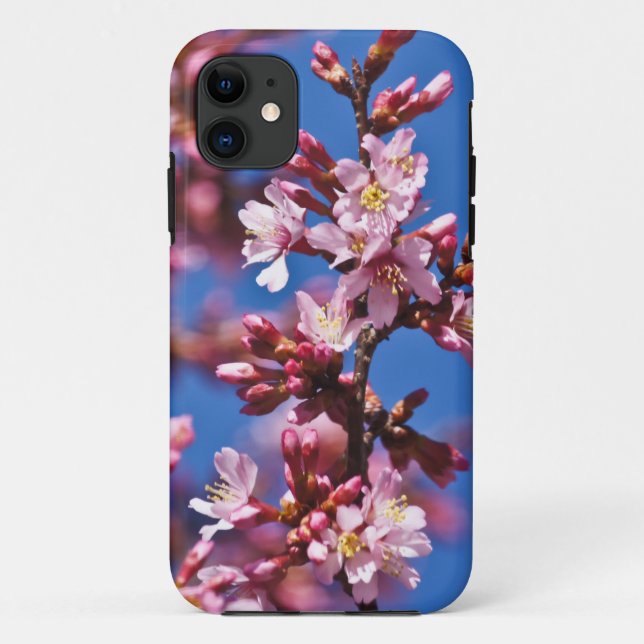 Funda De Case-Mate Para iPhone Flores de Cerezo Japonesas Sakura Cielo Azul (Reverso)