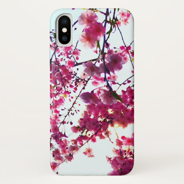 Funda De Case-Mate Para iPhone Flores de cerezo rosa (Reverso)