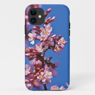 Funda Para iPhone 11 Flores de cerezo sakura tocan el azul