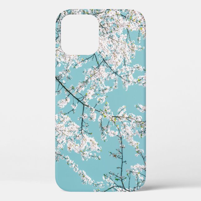 Funda De Case-Mate Para iPhone Flores de cerezo: Tendencia floral turquesa (Reverso )