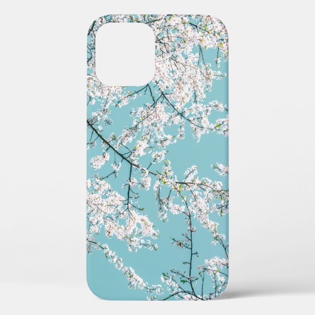 Funda De Case-Mate Para iPhone Flores de cerezo: Tendencia floral turquesa (Reverso )
