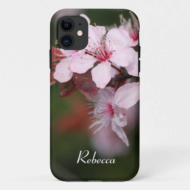 Funda De Case-Mate Para iPhone flores de ciruelo rosadas de primavera (Reverso)