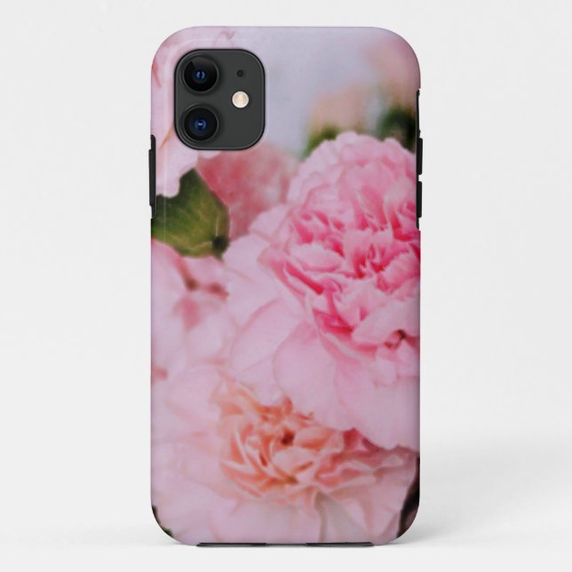 Funda De Case-Mate Para iPhone flores de clavel rosa bonitas (Reverso)