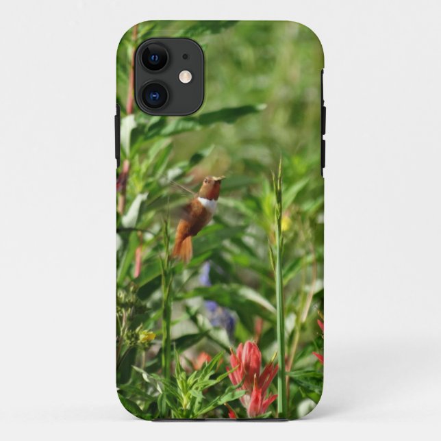 Funda De Case-Mate Para iPhone Flores de colibrí (Reverso)