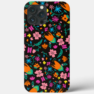 Funda Para iPhone 13 Pro Max Flores de color de agua Patrón floral sin foco